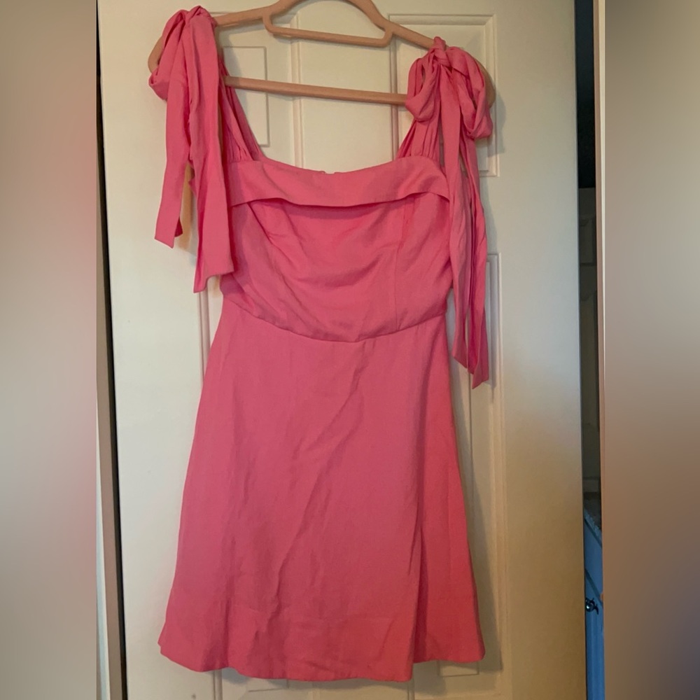 Miami Pink Mini Dress with Shoulder Ties